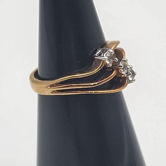 Vintage Joseph Esposite 14K Gold Filled 3 CZ Ring (4) - Picture 2 of 7